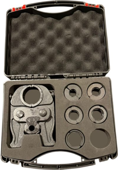 Germat Persbek Set M-Press met Inschuifbare Klembekken 12-28 mm – Persbek voor Leidingwerk – Geschikt voor Hydraulische & Elektrische Perstangen – Professioneel