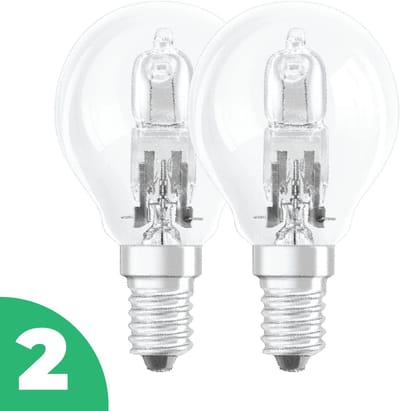 Trixline Kogel Halogeen E14 - 18W (23W) - Warm Wit Licht - Dimbaar - 2 stuks
