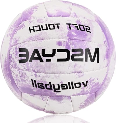 Officiële maat 5 beachvolleybal zachte aanraking strand volleybal voor strand tuin en badkamer violet wit - indoor outdoor
