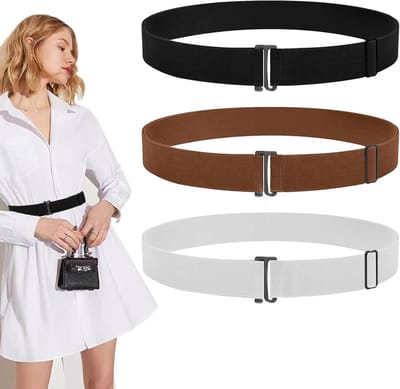 Verstelbare Stretch Ceintuur voor Dames, Onzichtbare Tailleband met Platte Gesp voor Jeans en Jurken, Comfortabel en Stijlvol Accessoire