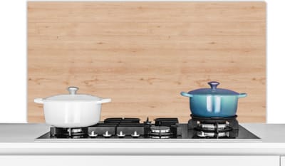 Spatscherm keuken 120x60 cm - Kookplaat achterwand Hout - Patronen - Planken - Muurbeschermer - Spatwand fornuis - Hoogwaardig aluminium