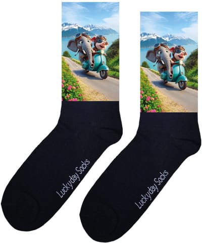 Luckyday Socks - Unisex sokken - scooter - cadeau sokken - Maat 37-44