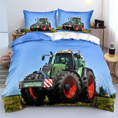 3D Printen Tractor Beddengoed Set Jongens Tractoren Dekbedovertrek Set met Kussensloop Hometextiel Eenpersoons Twijfelaar Queen King Kindergeschenk 135x200cm 2pcs