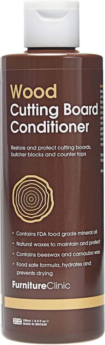 Snijplank Conditioner 250ML - Hydrateert en Voorkomt Uitdroging - Hout Verzorging - Voedselveilig - Formule van minerale oliën en was van voedingskwaliteit om te herstellen en te onderhouden- Furniture Clinic Cutting Board Conditioner (250ml)