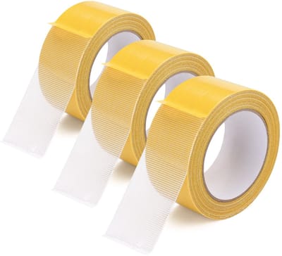 Dailygoods - 3 stuks hoge kleefkracht mesh dubbelzijdige duct tape, super plakkerig dubbelzijdig band, heavy duty voor muren, 5,5 x 16,5 m, residuvrij, rentervriendelijk