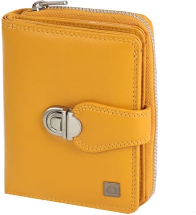 Greenburry Sponsachtig portefeuille leer 9 cm - Dames - Staand formaat - yellow
