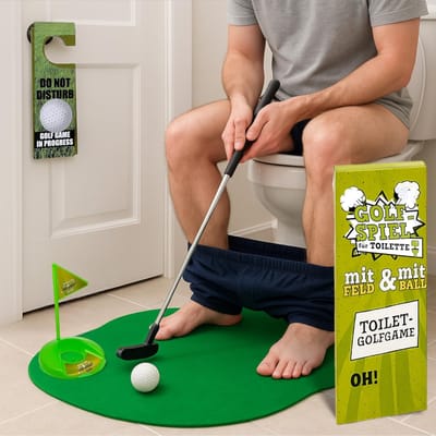 Dailygoods- Toiletspel met golfset - Wc-spel - Badkamerspel - Mannencadeau - Ontspanning en entertainment - Perfect voor multitasking