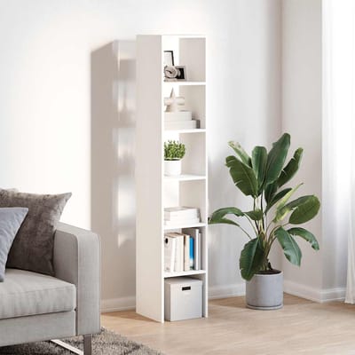 vidaXL - Boekenkasten - 2 - st - stapelbaar - 30x30x80 - cm - bewerkt - hout - wit