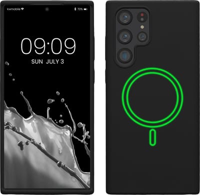 kwmobile telefoonhoesje geschikt voor Samsung Galaxy S22 Ultra - Hoesje met magneet compatibel met MagSafe - Smartphone case in zwart