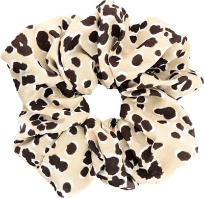 Scrunchie 1 stuk Dierenprint exclusief Extra Vol en Luxe - haarelastiek haarwokkel scrunchies - Scrunchie lichtbruin met bruin - Kraagjeskopen.nl