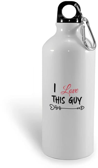 Hacebo® - I love this guy waterfles - Liefde - iemand die liefde wilt geven aan een ander - valentijnsdag - cadeau voor vriend(je) - verjaardagscadeau - kado - geschenk - gift - verrassing - valentijnscadeautje - water fles - 400ML