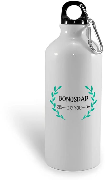 Hacebo® - bonusdad I love you waterfles - Papa - de liefste bonusvader - vader cadeautjes - vaderdag - verjaardag - geschenk - kado - water fles - 400ML