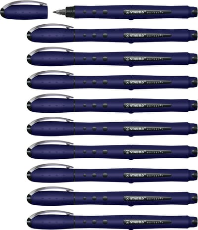 STABILO worker+ - Rollerball Pen 0.5 mm - NatureCOLORS Wildflower - Ultramarijn Blauw - Doos 10 stuks