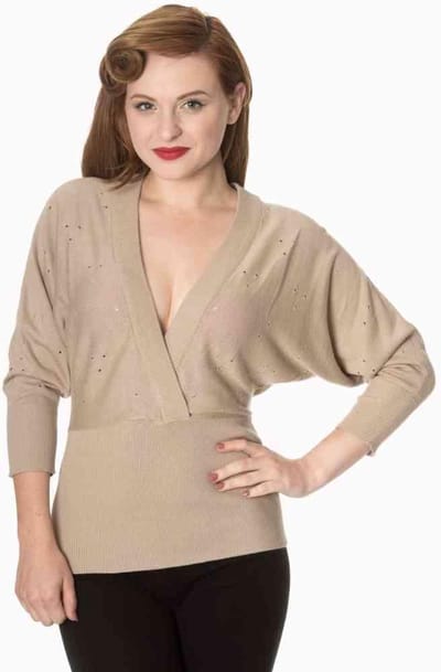 Dancing Days - LUCK HAS IT WRAP FRONT Lange cardigan - XL - Beige