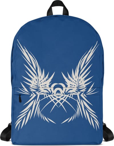 Rugzak met voorvak - design Tiger Power Up - 15 inch Laptopvak - Unisex - waterafstotend - verborgen vak achter sterk ontwerp - 20L- klassiekblauw wit