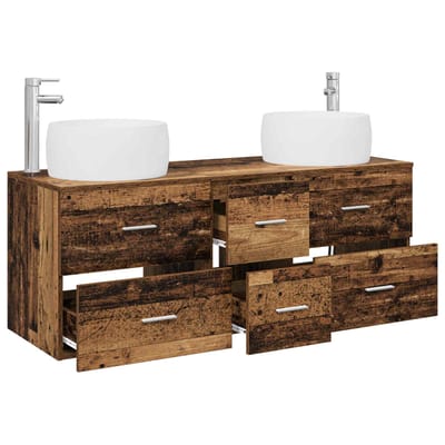 vidaXL - Badkamermeubel - Set - 3 - st - Oud - hout - 49,5 - x - 44,5 - x - 66 - cm