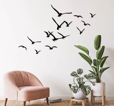 Vogels muurdecoratie - Wanddecoratie - Deco - Zwart - Hout - Decoratie - Art - Muurdecoratie - Line art - Wall art - Wandborden - Bohemian - kerst - kerstcadeau - wandecoratie woonkamer - kerstgeschenk - Moederdag cadeautje - Moederdag