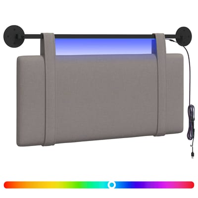 vidaXL - Hangend - hoofdbord - Taupe - Stof
