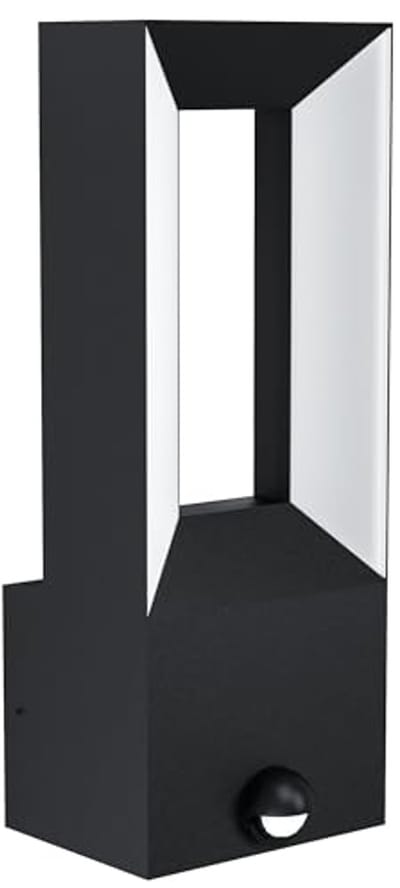 Buitenlamp LED met Bewegingssensor en Schemersensor - Zwart Aluminium Wandlamp voor Buiten - IP44 Waterdicht