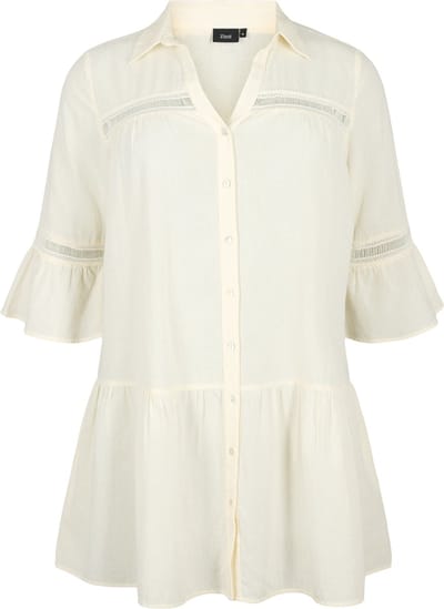 ZIZZI MZAHRA, 3/4, TUNIC Dames Tuniek - Off-white - Maat S (42-44)