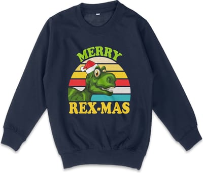 AWDis - Sweater Trui Meisjes Jongens Kerstmis - Donker Blauw - Maat 104 (XS)