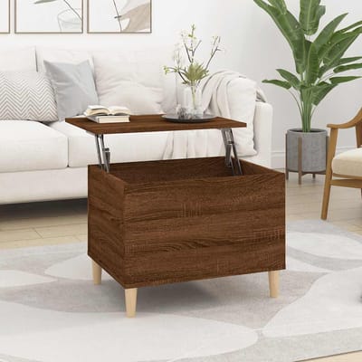 vidaXL - Salontafel - 60x44,5x45 - cm - bewerkt - hout - bruin - eikenkleur