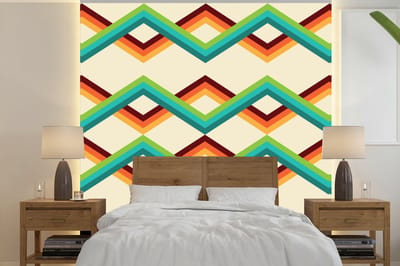 Behang - Fotobehang Retro - Strepen - Design - Seventies - Breedte 240 cm x hoogte 240 cm