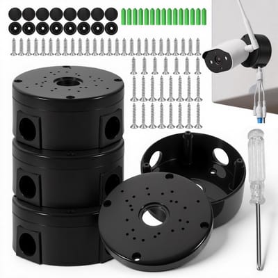 Camera Aansluitdozen - Waterdichte Dozen - Buiten Beveiliging - Set van 4 - Mini Formaat - Zwart