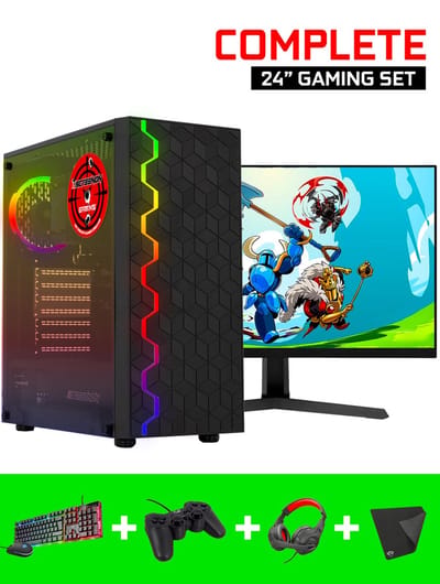 ScreenON - Gaming Set - K3 - Ryzen 3 - 512 GB SSD - AMD Radeon RX Vega 8 - (GamePC + 24 Inch Monitor + Toetsenbord + Muis) + WiFi & Bluetooth