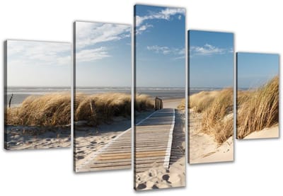 Dailygoods- Canvasdoek XXL 200x100 cm - Wanddecoratie Hout Natuurlijk - Wanddecoratie Woonkamer - Wanddoek Kunstdruk - Houten Frame - Klaar om op te Hangen