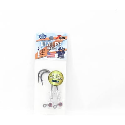 Zman Jighead Diezel Eye 3/8 oz 6/0 2/paquet Rouge (4120)