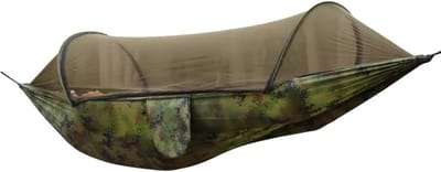 Hangmat - Dubbele en Enkele - Draagbare Hangmat met Boomtouwen - Lichtgewicht Nylon Parachute - Hangmatten Camping met Muggennet - Groen