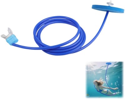 Zwemsnorkel - Snorkeluitrusting - Duiksnorkel - Trainingssnorkel - Anti-verstikkingssnorkel - Geschikt voor volwassenen - Voor zwemmen - Duikademhalingstraining - Blauw - One size fits all - 2M