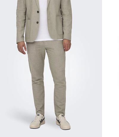 Only & Sons Eve Mix 0132 Slim Fit Broek Beige 48 Man