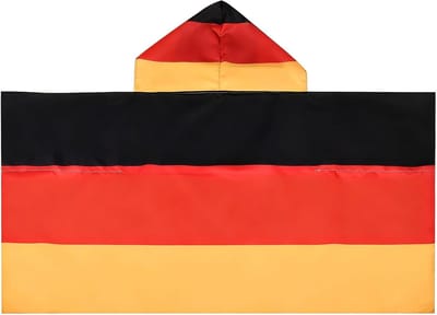 Draagbare vlagcape met mouwen, 130 x 90 cm, patriottische poncho voor nationale vieringen, sportevenementen en feesten
