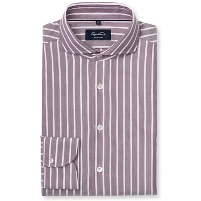 OLYMP Signature Overhemd, Tailored Fit, Signature Cutaway, Bordeauxrood