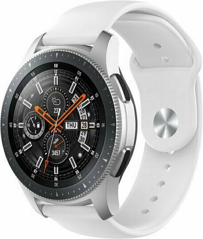 By Qubix - 22mm - Rubberen sportband - Wit - geschikt voor Huawei Watch 3 / 4 / 5 (pro) - 46mm & geschikt voor Huawei Watch GT / GT 2 / GT 3 (pro) / GT 4 (pro) / GT 5 (pro) / GT 6 (pro) 46mm / Ultimate / Ultimate 2