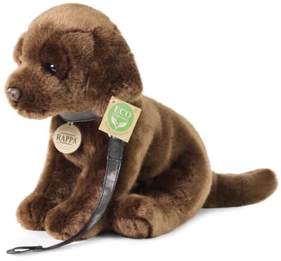 Rappa ECO knuffel Labrador 25 cm - realistische knuffel van recyclede PET flessen - bruin