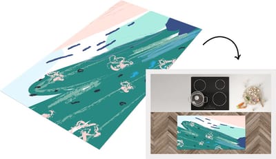 Keukenloper - Loper keuken - Zomer - Abstract - Groen - 120x60 cm - Keukenloper vinyl