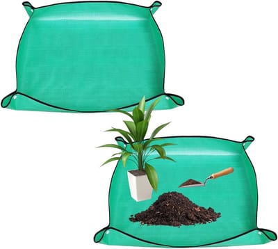 Plantenonderlegger Set - Tuinmat Ompotmat - Aanplanten Verpotten - Waterdicht Verdikt Ontwerp - 66cm 75cm - Groen