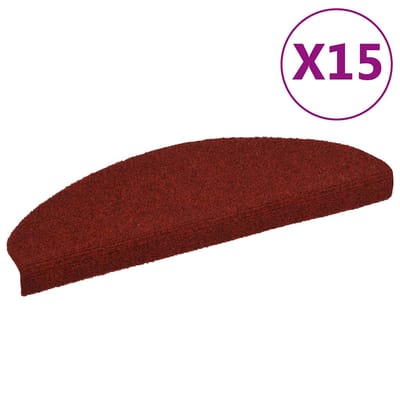 vidaXL - Trapmatten - zelfklevend - 65x21x4 - cm - naaldvilt - rood - 15 - st