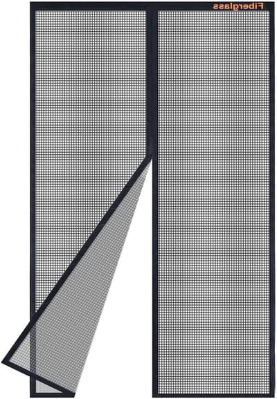 Zwart muggennet deur - 135 x 215 cm - magnetisch insectenbescherming - zonder boren - huisdeur terrasdeur