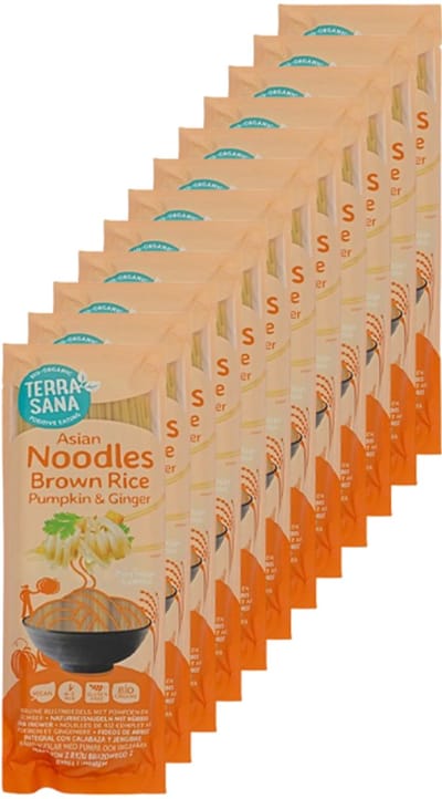 TerraSana | Bruine Rijstnoedels | Pompoen & Gember | 12 stuks | 12 x 250 gram