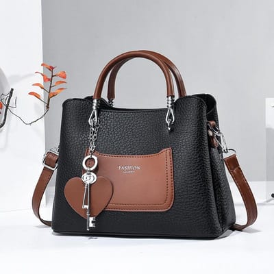 Dames Tas Nieuwe Mode Contrast Pendeltas Eenvoudige Casual Dames Tas van Middelbare Leeftijd Schoudertas Crossbody Tas black