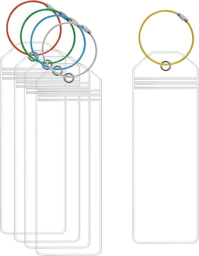 Set van 5 Koffersleutels voor Cruises, Duurzame Bagagetags met Stalen Ring, Ideaal voor Reisorganisatie en Identificatie