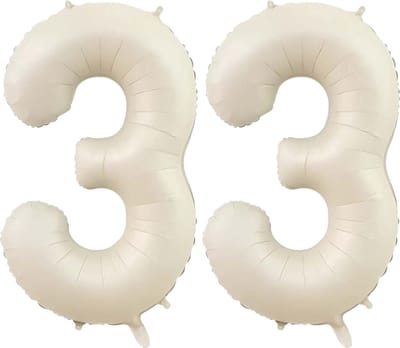 Cijfer Ballonnen Ballon Cijfer 33 Verjaardag Versiering Feest Helium Ballonnen Cijferballon Folieballon Wit Xl Formaat
