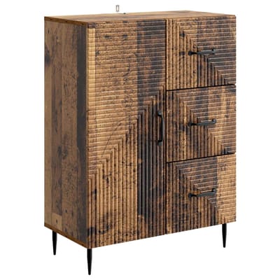 vidaXL - Dressoir - met - lade - Oud - hout - 66 - x - 34,5 - x - 89,5 - cm - Bewerkt - hout