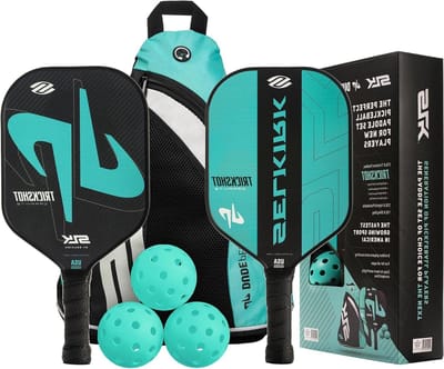 Pickleball Paddle Set - Pickleball Rackets - Pickleball Spel Verbeteren - Verbeterde Spin & Controle - 13mm Kern - Blauw