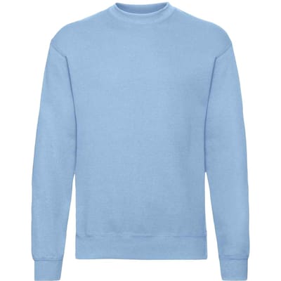 Fruit of the Loom Heren Klassiek 80/20 Ingezet Sweatshirt (Hemelsblauw)