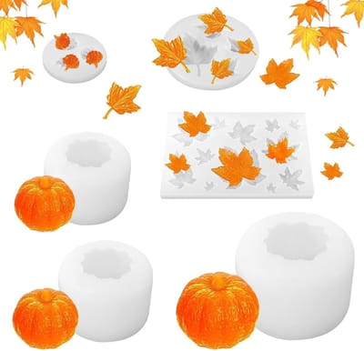 Siliconen Mallen voor Pompoen en Esdoornblad - 6 Stuks - Herfst, Halloween en DIY Decoratie Accessoires